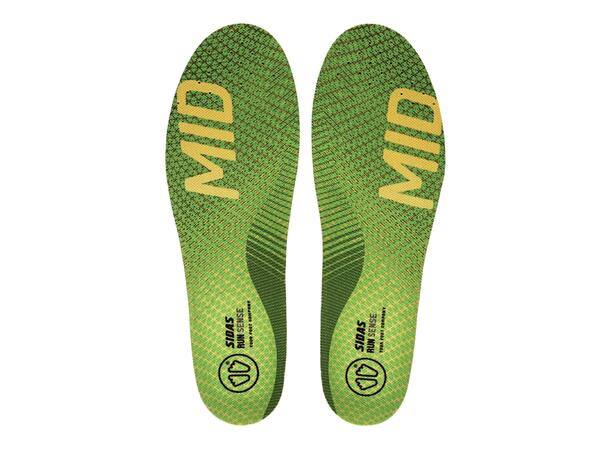 SIDAS 3FEET RUN SENSE MID Grön M Formade iläggssulor medelhögt fotvalv 