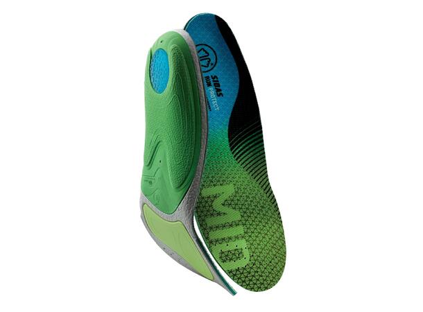 SIDAS 3FEET RUN PROTECT MID Grön S Formade iläggssulor medelhögt fotvalv 